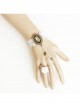 Fashion White Lace Rose Stage Exaggerated Trend Female Bracelet Ring One Chain