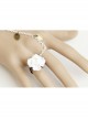 Fashion White Lace Rose Stage Exaggerated Trend Female Bracelet Ring One Chain