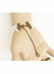 Fashion White Lace Rose Stage Exaggerated Trend Female Bracelet Ring One Chain
