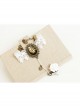 Fashion White Lace Rose Stage Exaggerated Trend Female Bracelet Ring One Chain