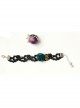 Gothic Retro Black Lace Dark Green Purple Rose Flower Female Band Ring Bracelet Wristband