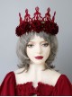 Fashion Retro Christmas Wine Red Rose Queen Crown Adult Party Festival Show Hairband