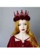 Fashion Retro Christmas Wine Red Rose Queen Crown Adult Party Festival Show Hairband