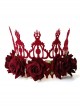 Fashion Retro Christmas Wine Red Rose Queen Crown Adult Party Festival Show Hairband