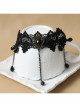 Palace Retro Fashion Gothic Black Lace Flowers Tassels Gems Exaggerated Choker