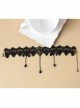 Palace Retro Fashion Gothic Black Lace Flowers Tassels Gems Exaggerated Choker