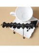 Palace Retro Fashion Gothic Black Lace Flowers Tassels Gems Exaggerated Choker