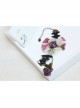 Fashion Christmas Holiday Cute Retro Lace Pink Bow Purple Rose Female Bracelet With Ring One Chain