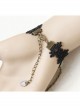 Fashion Christmas Holiday Cute Retro Lace Pink Bow Purple Rose Female Bracelet With Ring One Chain