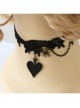 Gothic Vampire Spider Black Heart Lace Pop Retro Fashion Exaggerated Choker