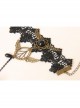 Gothic Retro Golden Wings Butterfly Black Lace Gemstone Personality Female Bracelet With Ring One Chain