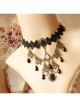 Gothic Fashion Dark Queen Retro Pearl Lace Multi-Level Female Choker