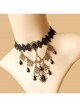 Gothic Fashion Dark Queen Retro Pearl Lace Multi-Level Female Choker