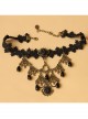 Gothic Fashion Dark Queen Retro Pearl Lace Multi-Level Female Choker