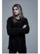 Collar Metal Skull Leather Strap Decoration Long Sleeve Black Punk Broken Holes Tassels Knit T-Shirt
