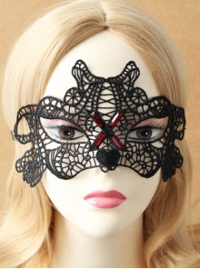 Black Gothic Retro Love Masquerade Princess Grimace Halloween Lace Mask