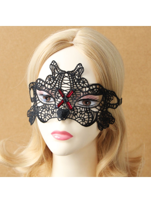 Black Gothic Retro Love Masquerade Princess Grimace Halloween Lace Mask