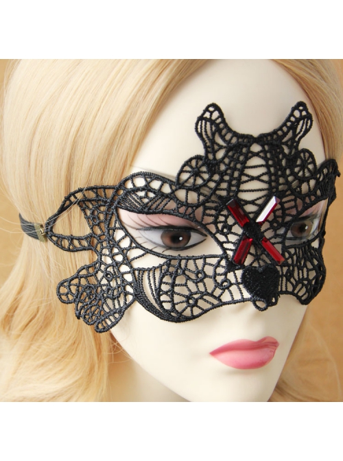 Black Gothic Retro Love Masquerade Princess Grimace Halloween Lace Mask