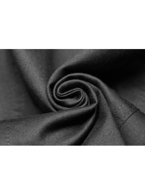 Front Chest Metal Buckle Strap Metal Button Short Sleeve Black Punk Leather Knit Blouse