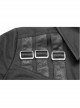 Front Chest Metal Buckle Strap Metal Button Short Sleeve Black Punk Leather Knit Blouse