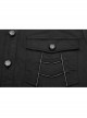 Black Punk Metal Button Short Sleeve Woven Shirt