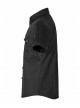 Black Punk Metal Button Short Sleeve Woven Shirt