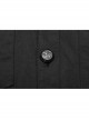 Black Punk Metal Button Short Sleeve Woven Shirt
