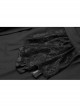 Frill Bow Tie Front Chest Decals Lantern Sleeve Black Gothic Shirt