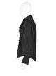 Frill Bow Tie Front Chest Decals Lantern Sleeve Black Gothic Shirt