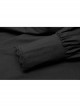 Frill Bow Tie Front Chest Decals Lantern Sleeve Black Gothic Shirt