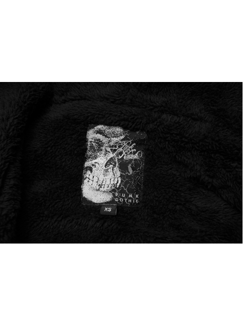 Waist Metal Eyelets Strap Decoration Metal Buckle Leather Belt Black Gothic Cashmere Hoodie Coat