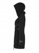 Waist Metal Eyelets Strap Decoration Metal Buckle Leather Belt Black Gothic Cashmere Hoodie Coat