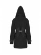 Waist Metal Eyelets Strap Decoration Metal Buckle Leather Belt Black Gothic Cashmere Hoodie Coat
