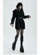 Waist Metal Eyelets Strap Decoration Metal Buckle Leather Belt Black Gothic Cashmere Hoodie Coat