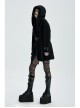 Waist Metal Eyelets Strap Decoration Metal Buckle Leather Belt Black Gothic Cashmere Hoodie Coat