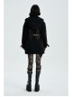 Waist Metal Eyelets Strap Decoration Metal Buckle Leather Belt Black Gothic Cashmere Hoodie Coat