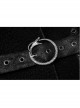 Waist Metal Eyelets Strap Decoration Metal Buckle Leather Belt Black Gothic Cashmere Hoodie Coat
