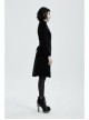 Stand-Up Collar Front Chest Decals Back Waist Lace-Up Black Gothic Velvet Coat