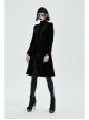 Stand-Up Collar Front Chest Decals Back Waist Lace-Up Black Gothic Velvet Coat