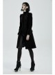 Stand-Up Collar Front Chest Decals Back Waist Lace-Up Black Gothic Velvet Coat