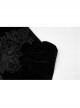 Stand-Up Collar Front Chest Decals Back Waist Lace-Up Black Gothic Velvet Coat