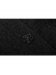 Fur Collar Fur Ball Decoration Front Retro Rose Button Black Gothic Jacquard Woolen Coat