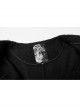 Fur Collar Fur Ball Decoration Front Retro Rose Button Black Gothic Jacquard Woolen Coat
