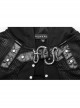 Metal Buckle Collar Metal Chain Decoration Black Punk Woven Short Hoodie Coat