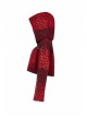 Metal Eyelets Leather Strap Decoration Red Leopard Print Punk Short Hoodie Cashmere Coat