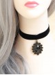 Retro Fashion Simple Gothic Black Velvet Gemstone Female Choker