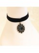 Retro Fashion Simple Gothic Black Velvet Gemstone Female Choker