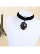 Retro Fashion Simple Gothic Black Velvet Gemstone Female Choker