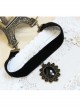 Retro Fashion Simple Gothic Black Velvet Gemstone Female Choker