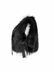 Side Bandage Sleeveless Black Punk Artificial Fox Fur Coat